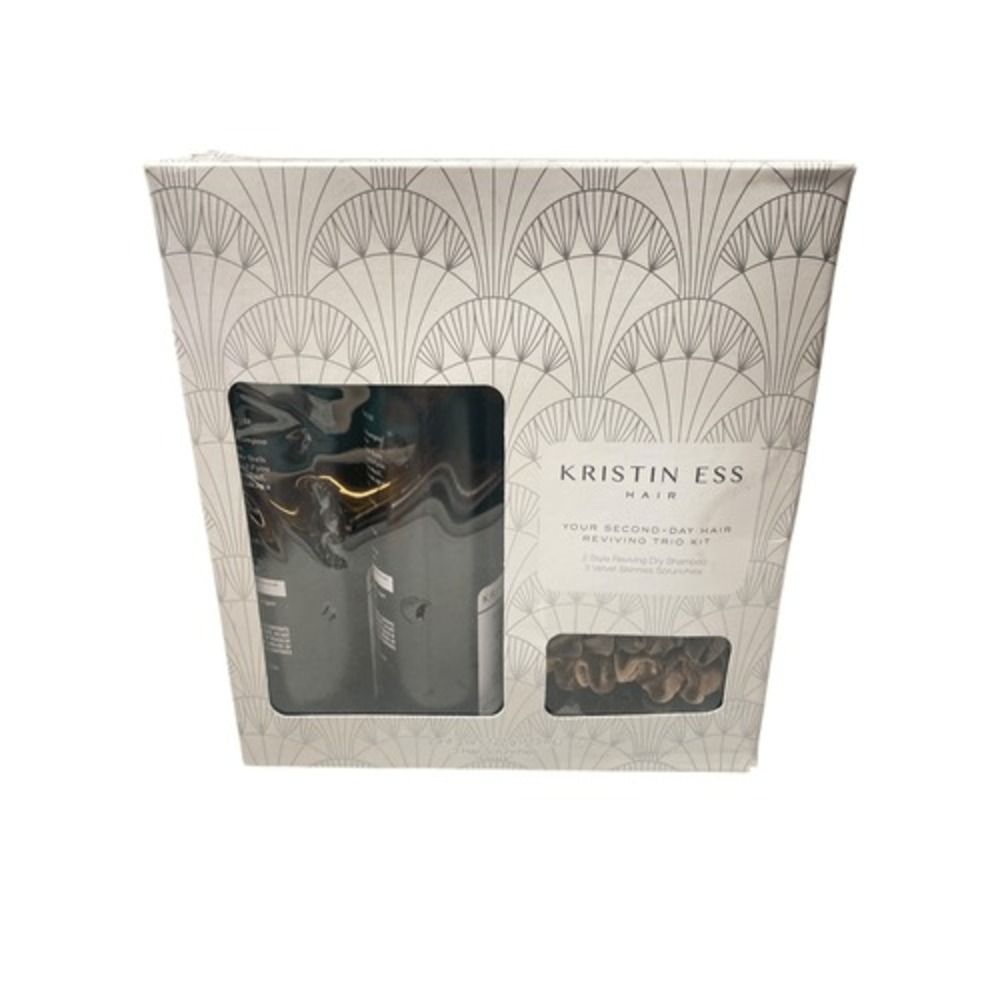 Kristin Ess Hair Style Reviving Dry Shampoo with Vitamin C 2pk + 3 Scrunchies